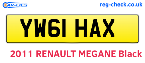 YW61HAX are the vehicle registration plates.