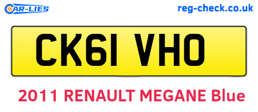 CK61VHO are the vehicle registration plates.