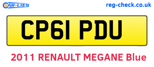 CP61PDU are the vehicle registration plates.