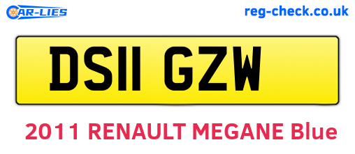 DS11GZW are the vehicle registration plates.