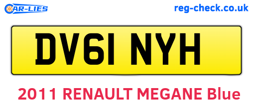 DV61NYH are the vehicle registration plates.