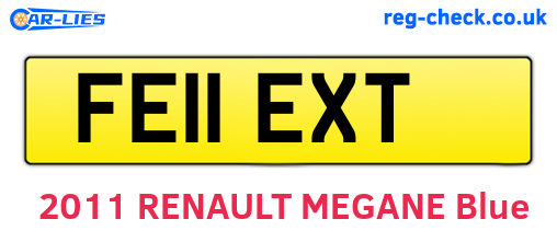FE11EXT are the vehicle registration plates.