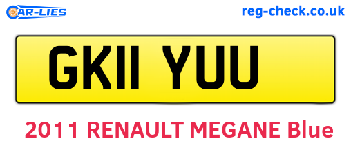 GK11YUU are the vehicle registration plates.
