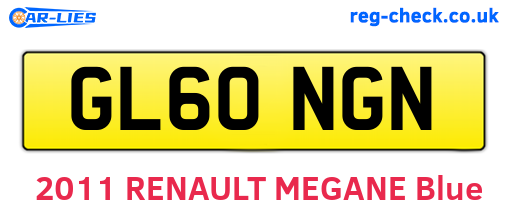 GL60NGN are the vehicle registration plates.
