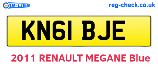 KN61BJE are the vehicle registration plates.
