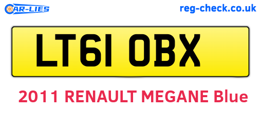 LT61OBX are the vehicle registration plates.
