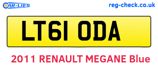 LT61ODA are the vehicle registration plates.