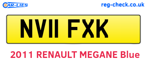 NV11FXK are the vehicle registration plates.