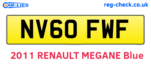 NV60FWF are the vehicle registration plates.