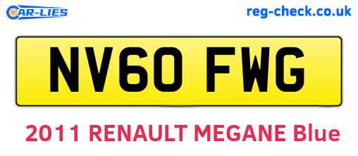 NV60FWG are the vehicle registration plates.