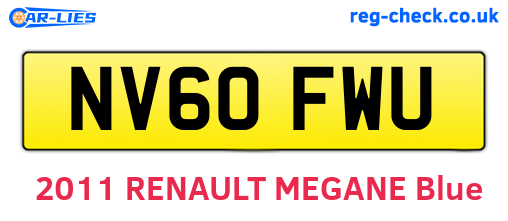 NV60FWU are the vehicle registration plates.