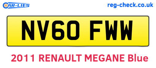 NV60FWW are the vehicle registration plates.