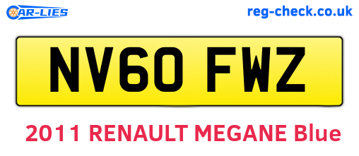 NV60FWZ are the vehicle registration plates.