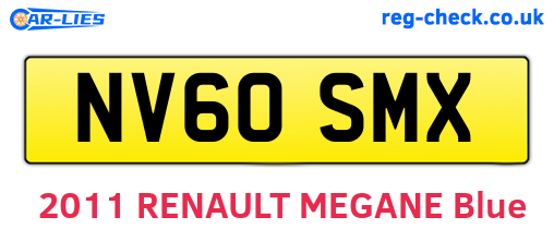 NV60SMX are the vehicle registration plates.