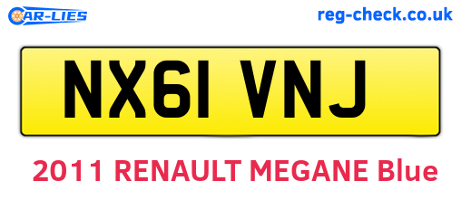NX61VNJ are the vehicle registration plates.