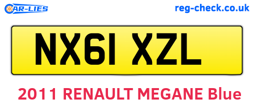 NX61XZL are the vehicle registration plates.