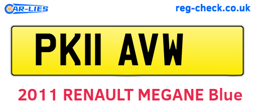 PK11AVW are the vehicle registration plates.