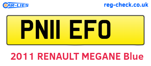 PN11EFO are the vehicle registration plates.
