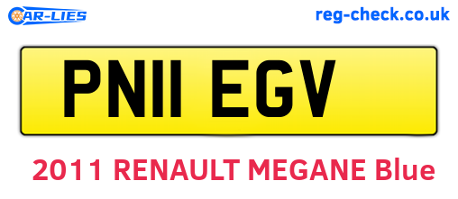 PN11EGV are the vehicle registration plates.
