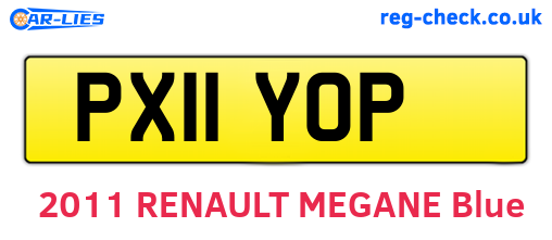 PX11YOP are the vehicle registration plates.