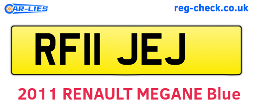 RF11JEJ are the vehicle registration plates.