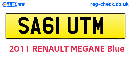 SA61UTM are the vehicle registration plates.