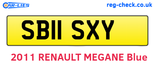 SB11SXY are the vehicle registration plates.