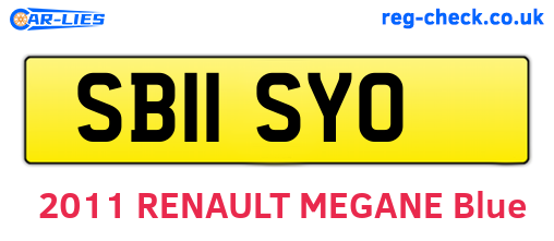 SB11SYO are the vehicle registration plates.