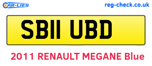 SB11UBD are the vehicle registration plates.