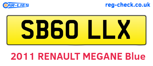 SB60LLX are the vehicle registration plates.