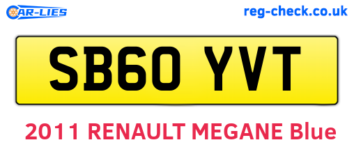 SB60YVT are the vehicle registration plates.
