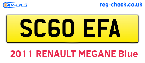 SC60EFA are the vehicle registration plates.