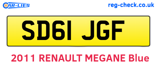 SD61JGF are the vehicle registration plates.