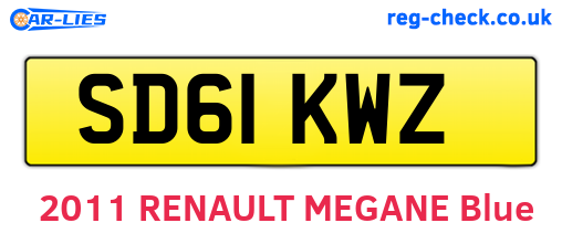 SD61KWZ are the vehicle registration plates.