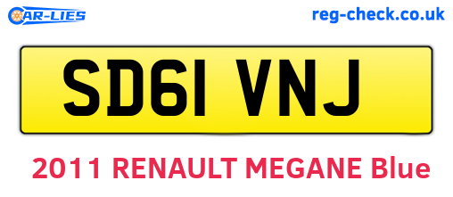 SD61VNJ are the vehicle registration plates.