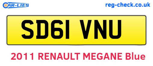 SD61VNU are the vehicle registration plates.