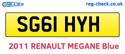 SG61HYH are the vehicle registration plates.