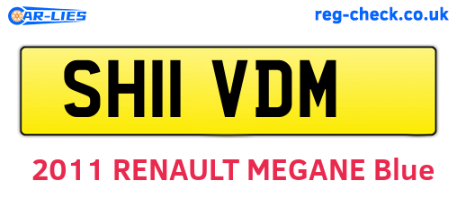 SH11VDM are the vehicle registration plates.