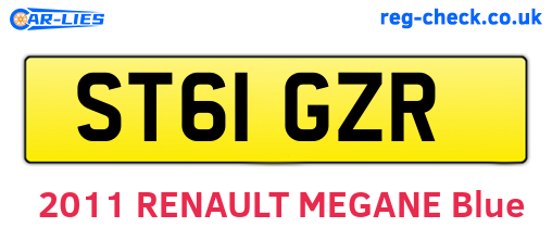 ST61GZR are the vehicle registration plates.