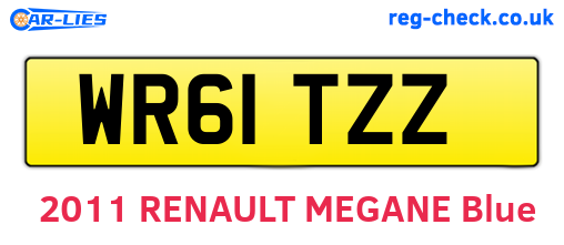 WR61TZZ are the vehicle registration plates.