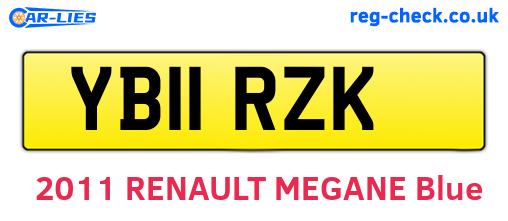 YB11RZK are the vehicle registration plates.