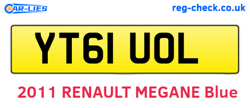 YT61UOL are the vehicle registration plates.
