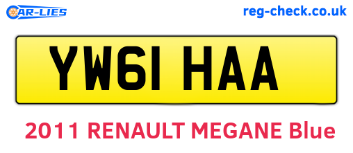 YW61HAA are the vehicle registration plates.