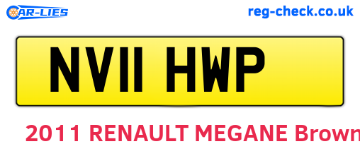 NV11HWP are the vehicle registration plates.