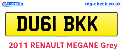 DU61BKK are the vehicle registration plates.