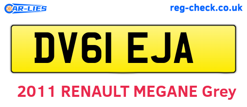 DV61EJA are the vehicle registration plates.