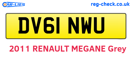 DV61NWU are the vehicle registration plates.