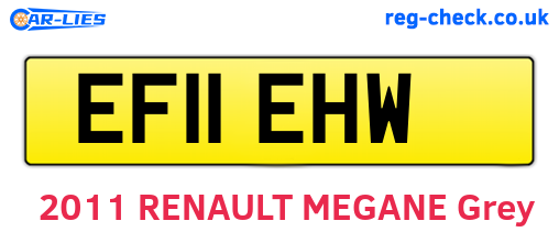 EF11EHW are the vehicle registration plates.