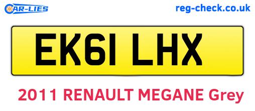 EK61LHX are the vehicle registration plates.