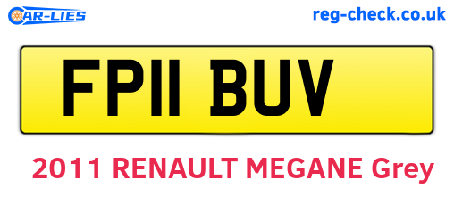 FP11BUV are the vehicle registration plates.